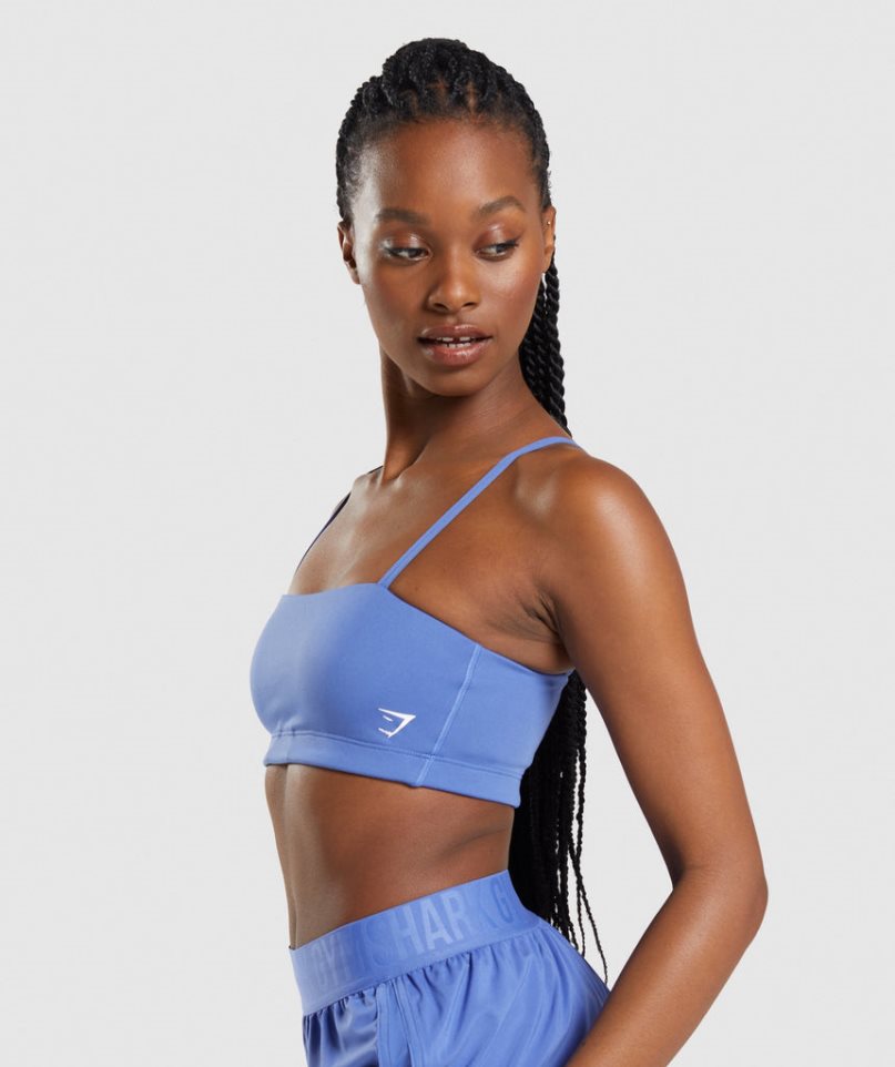 Women's Gymshark Bandeau Sports Bra Blue | CA 15360A